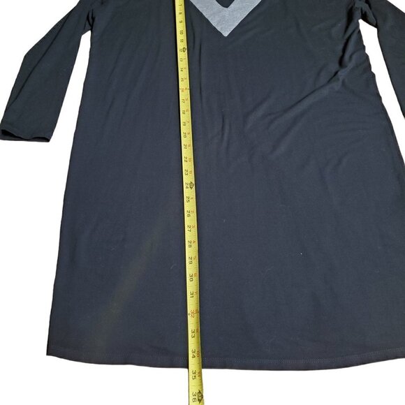 J. Jill Wearever Collection Womens Black Gray Knit V-Neck Shift Dress Petite S - Picture 5 of 8